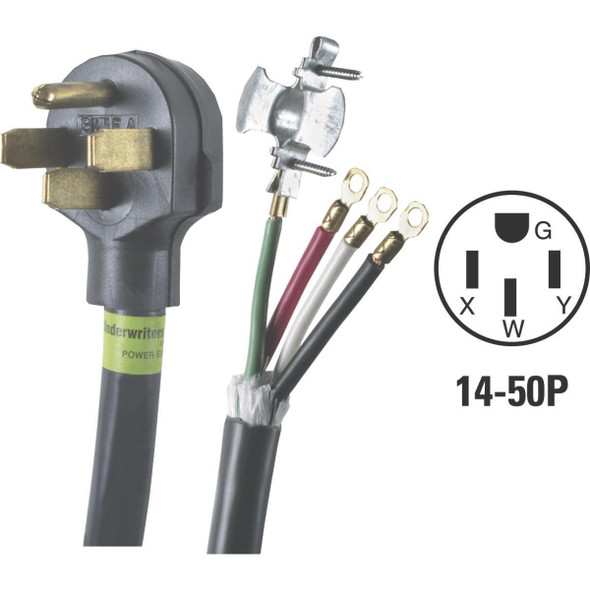 9046SW8808 Southwire 6 Ft. 6/2 + 8/2 Ga. 4-Conductor Range Cord
