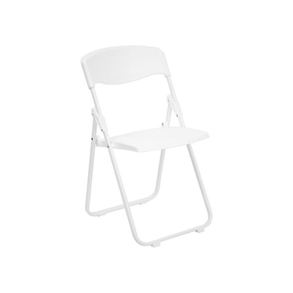 Flash Furniture Folding Chair,Plastic,Heavy Duty,White RUT-I-WHITE-GG Pack of 2
