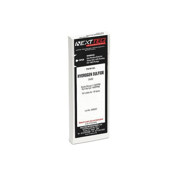 Nextteq Detector Tube, Hydrogen Sulfide, PK10 NX169L