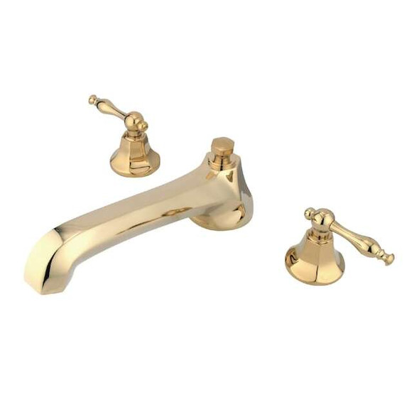 Kingston Brass Roman Tub Faucet, Polished Brass, Deck Mount KS4302NL