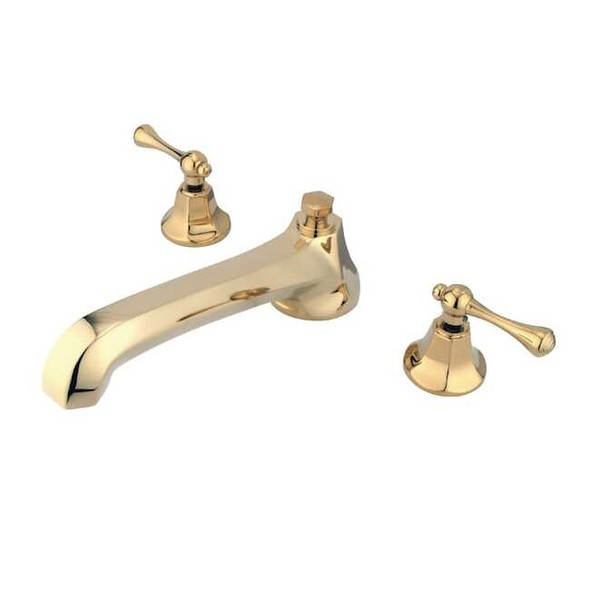 Kingston Brass Roman Tub Faucet, Polished Brass, Deck Mount KS4302BL