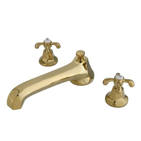 Kingston Brass Roman Tub Faucet, Polished Brass, Deck Mount KS4302TX