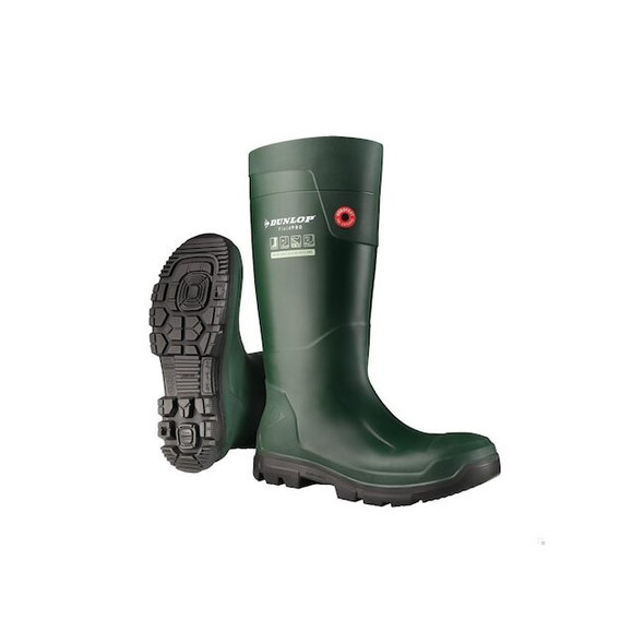 Dunlop Rubber Boot, 13D, Knee, Black; Green, PR FG60E33.47