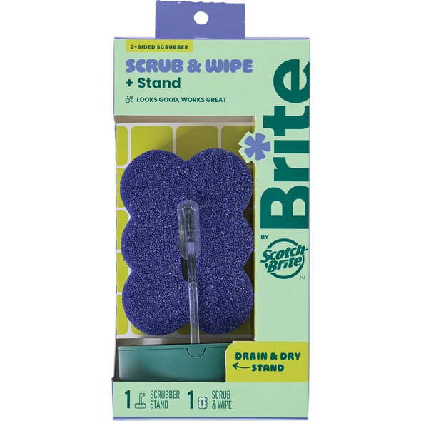 Brite by Scotch-Brite Scrub & Wipe Clean Scrubber & Stand BRSS-3 634770