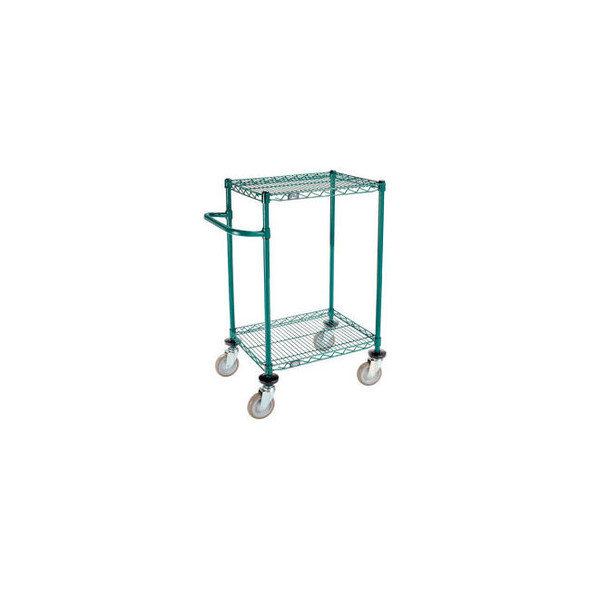 Nexel 2 Shelf Push Cart Poly-Green24""W x 18""D x 40""H Poly Casters4 Swivel