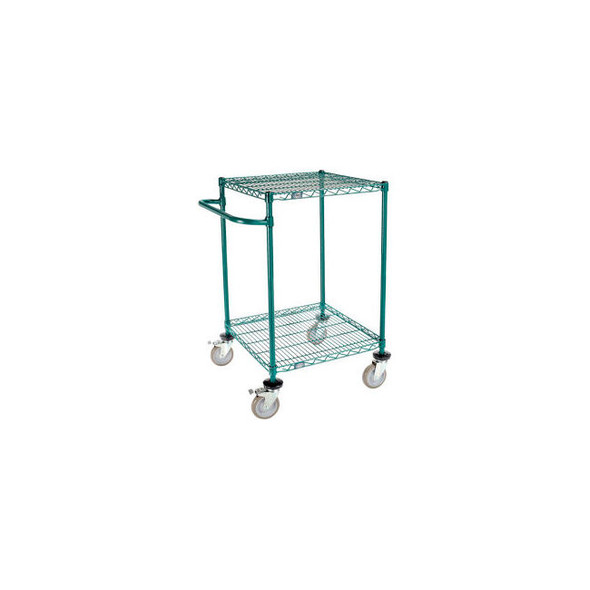 Nexel 2 Shelf Push Cart Poly-Green24""W x 24""D x 40""H Poly Casters4 Swivel 2 B