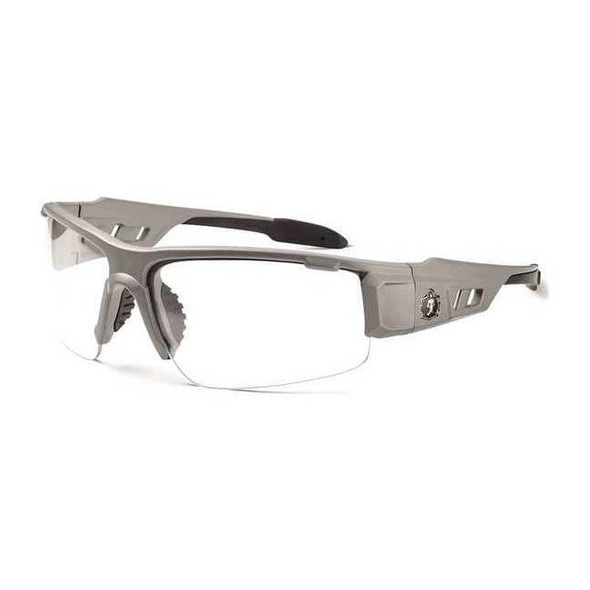 Ergodyne DAGR, Safety Glasses, Uncoated, Clear Lens, Gray Frame, Half-Frame DAGR