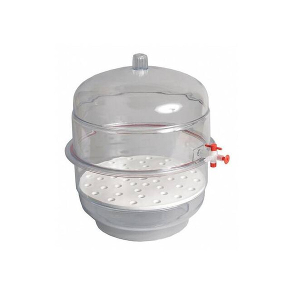 United Desiccator, Vacuum, Clear Base, 12" 55217