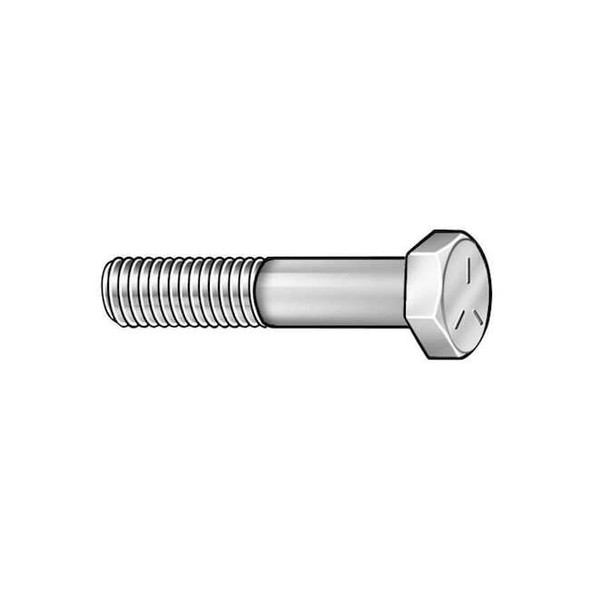 Grade 5, 1/4"-28 Hex Head Cap Screw, Chrome Plated Steel, 1-1/4 in L, 5 PK