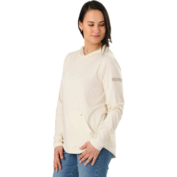 Berne Women's Large Oatmeal Long Sleeve Hooded UPF Sun Shirt WSH13OATR440