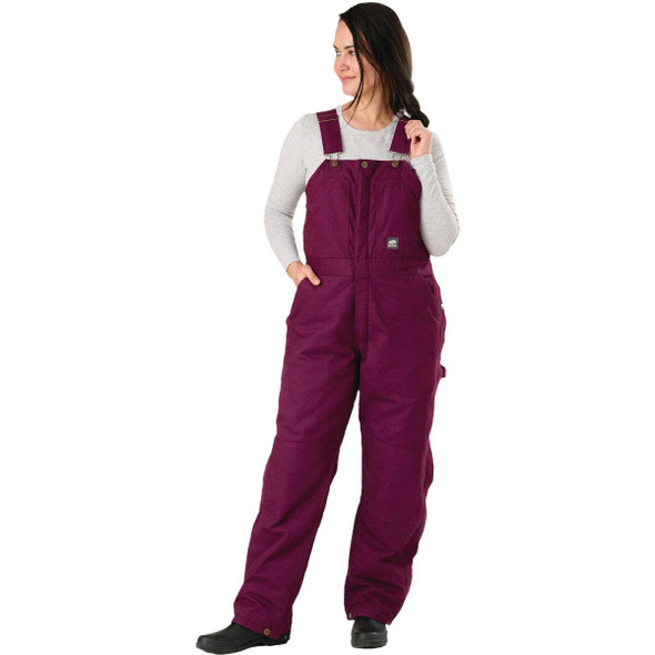 Berne Women's XL Plum Softstone Duck Insulated Bib Overall WB515PLMR480