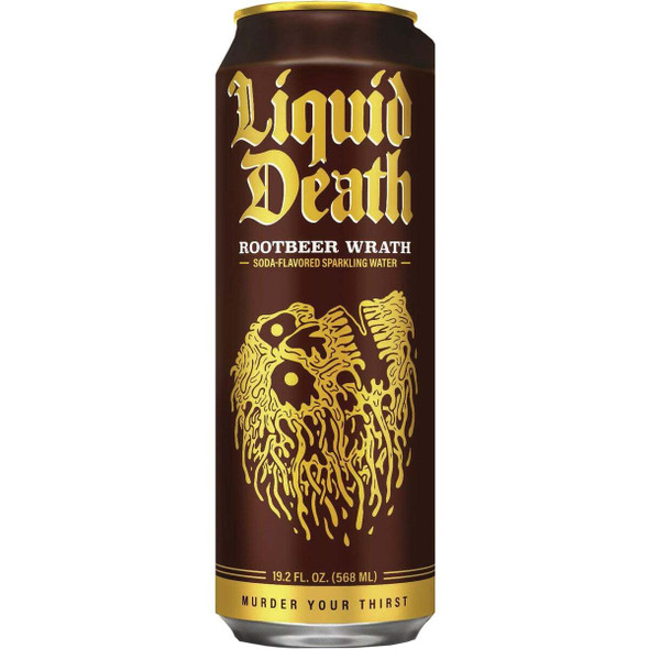 Liquid Death 19.2 Oz. Rootbeer Wrath Sparkling Water 1200657 Pack of 12
