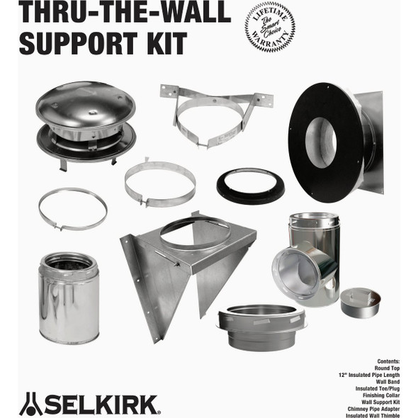 SELKIRK Sure-Temp 6 In. Stainless Steel Thru-The-Wall Chimney Support Kit 206495 466707