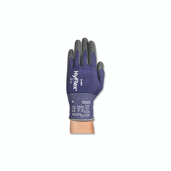 11-561 Cut Resistant Glove, Size 6, Gray/Dark Blue