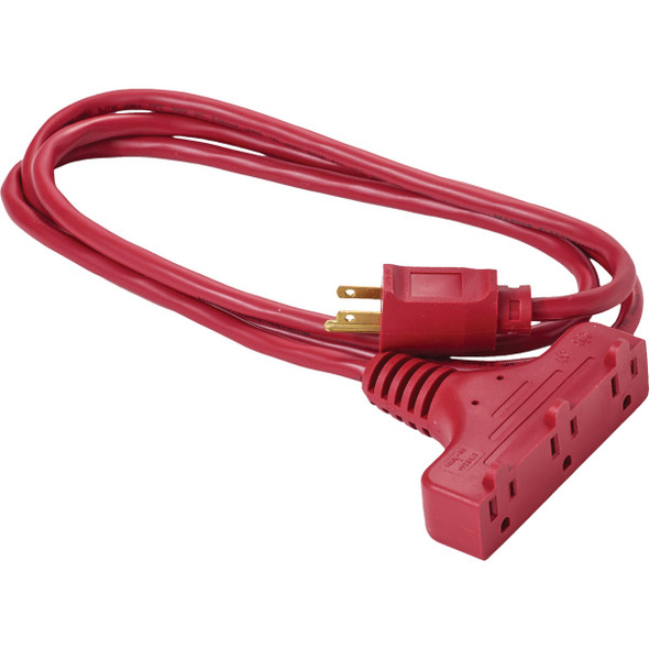 Master Electrician 6 Ft. 14-3 SJTW Red 3-Outlet Extension Cord 04004-ME 537407