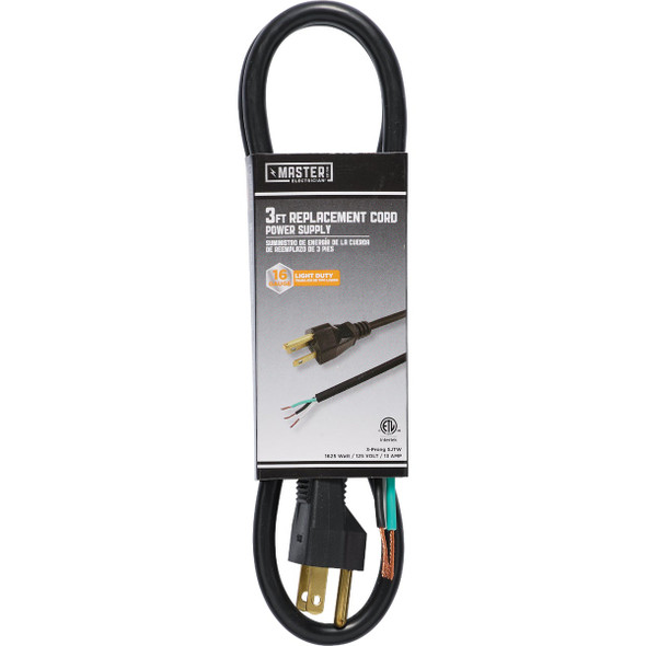 Master Electrician 3 Ft. 16/3 SJTW Power Supply Cord 09703-ME-08