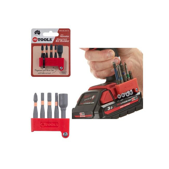 48 Tools Bit Holder, 2 in L, 48 TOOLS MBH-MIL-RED-01