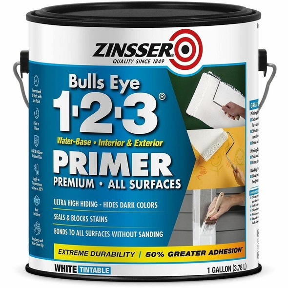 Zinsser Bulls Eye 1-2-3 Primer - 1 Color(s) - White - 1 gal - 1 Each