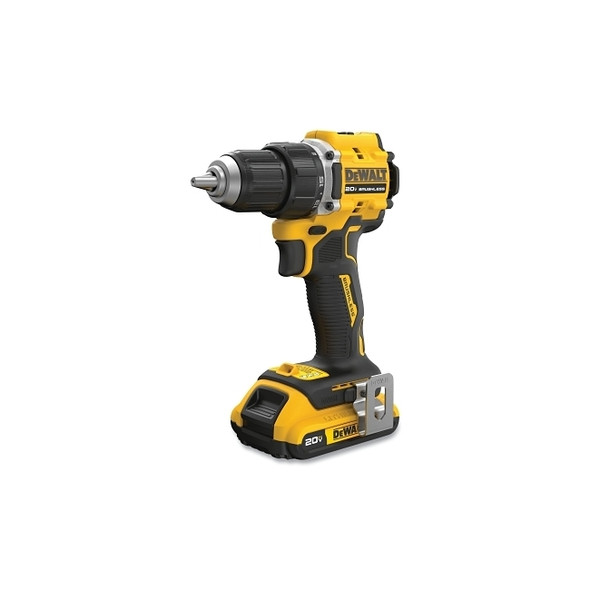 Cordless Drill/Driver, ATOMIC COMPACT SERIES™ 20V MAX* Brushless, 1/2 in Chuck, Kit, Incl DCD794/2.0 Ah Batt/Chrgr/Hook/Bag