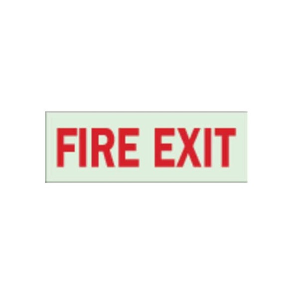 Brady Fire Exit Sign, Polyester, 10" W, 3-1/2" H, Fire Exit, White 80225