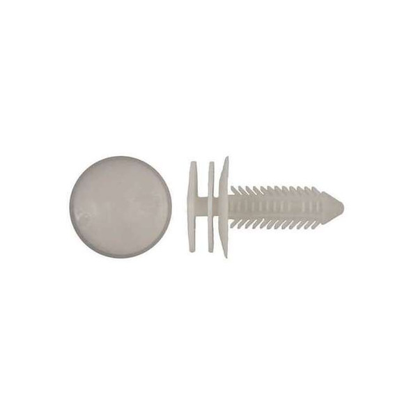 Push-In Rivet, Dome Head, 7 mm Dia., 24 mm L, Nylon Body, 25 PK
