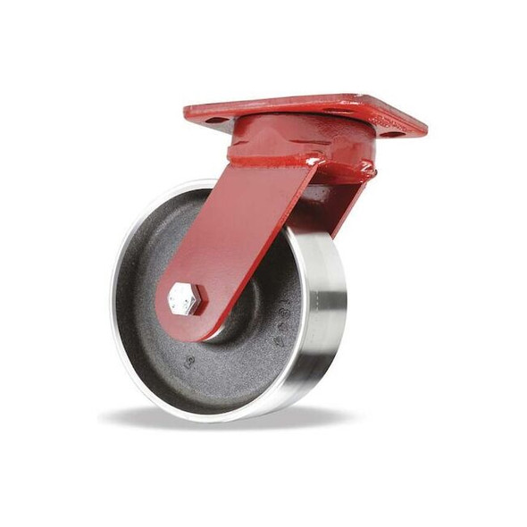 Plate Caster,Kingpinless Swivel,Forged Steel,6 in,2500 lb