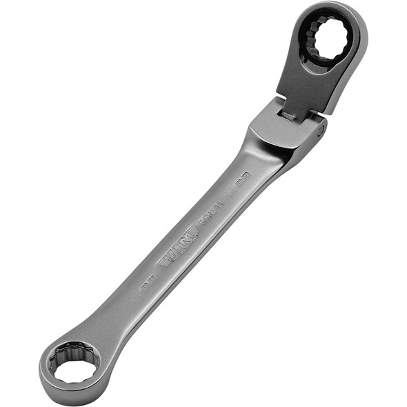 11MM 100T FLEX HEAD 360 SWIVEL RATCHETING WRENCH - WORKS WITH 1/4'' X 11MM SOCKETS FRWS411