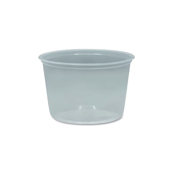 Deli Container, 4.6 in dia x 3 in H, 16 oz, Clear, Round