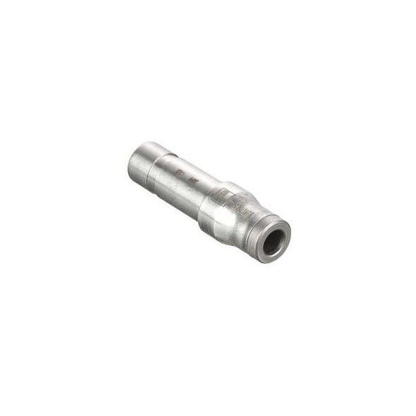 Metric Stainless Steel Push-to-Connect Fitting, Stainless Steel, Silver