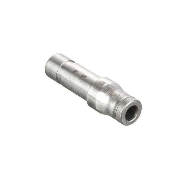 Metric Stainless Steel Push-to-Connect Fitting, Stainless Steel, Silver