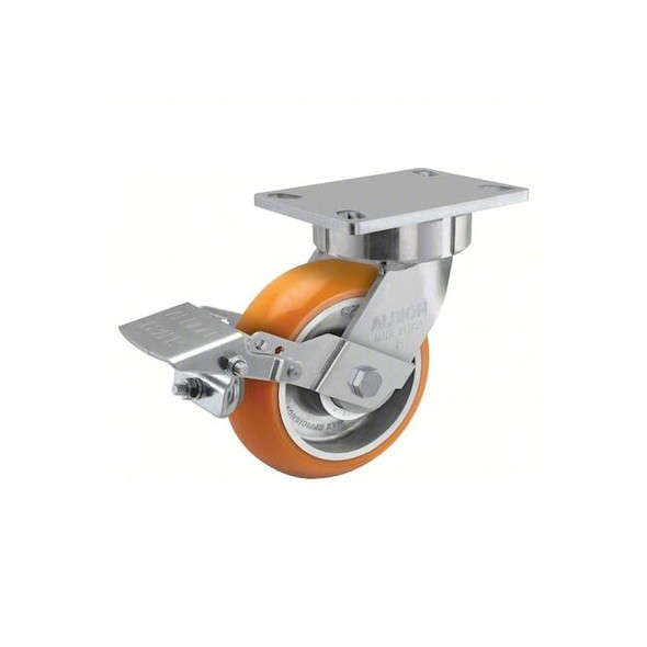 Albion Plate Caster,Swivel,Polyurethane,7 1/2"H 38AN06228SFBK