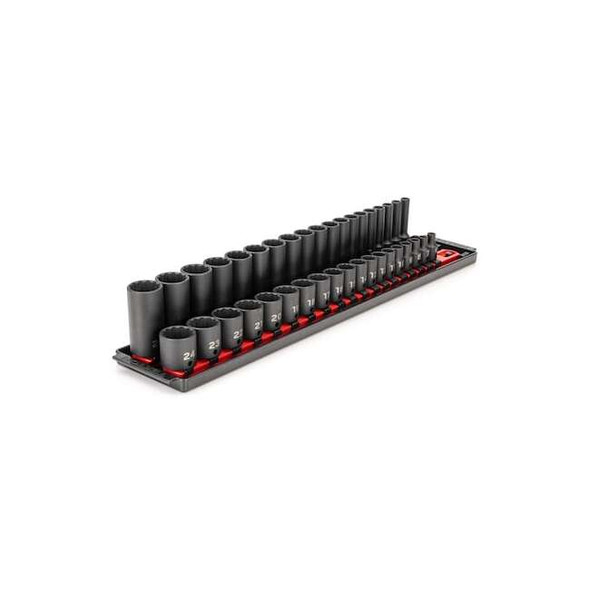 Tekton 3/8 in Drive Impact Socket Set, Metric, 38 pcs SID91215