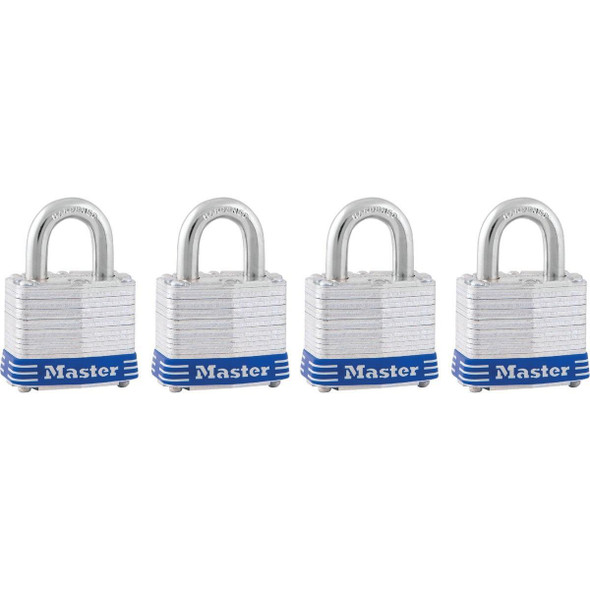 3008D Master Lock 1-9/16 In. Wide 4-Pin Tumbler Keyed Padlock (4-Pack)