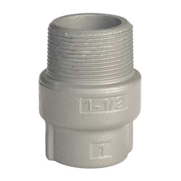 IMC Grounding Hub, 1/2 in x 1 in, Threaded, Iron, Silver