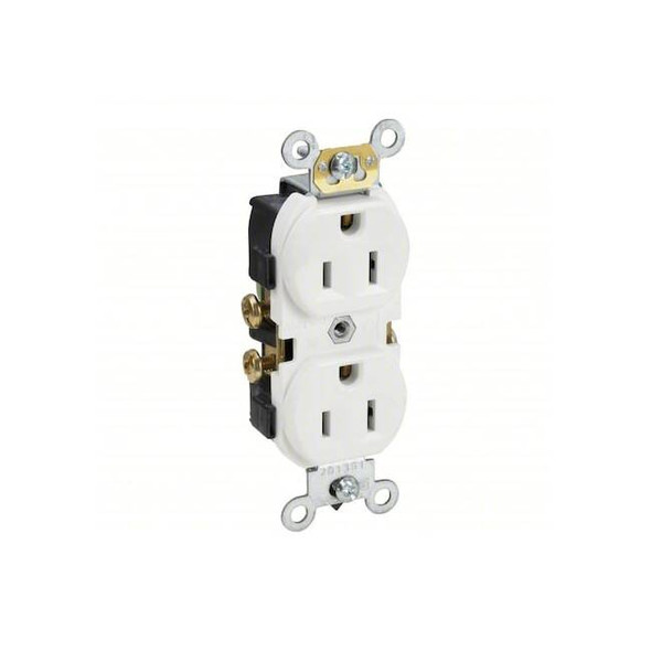 Leviton Receptacle, 15 A, 125V AC, White, Nylon  CR15-W Pack of 10