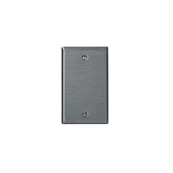 Leviton Blank Wall Plate, Number of Gangs: 1 Stainless Steel, Silver 84014-40
