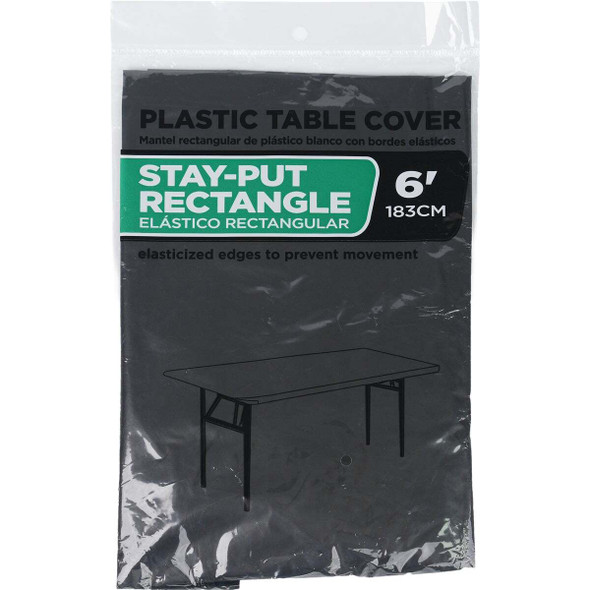 30 In. x 72 In. Black Stay-Put Fitted Rectangular Table Cover WM00984284