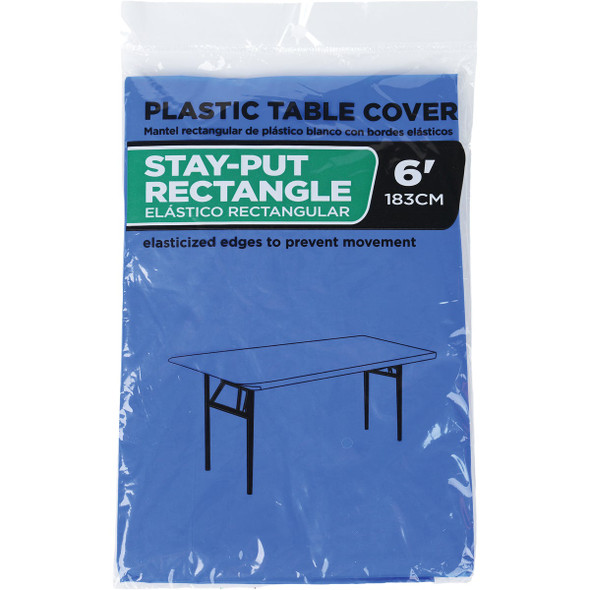 30 In. x 72 In. Royal Blue Stay-Put Fitted Rectangular Table Cover WM00983899