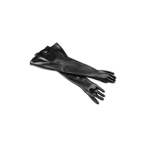 Neoprene Glovebox Gauntlet Gloves, Size 9.75, Black