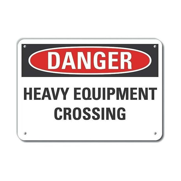 Danger Sign, 10 in Height, 14 in Width, Aluminum, Horizontal Rectangle, English
