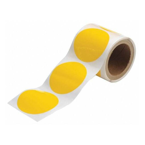Floor Marking Tape, Polyester, No Legend, Yellow, 2" W., 8 mil Thickness, 350 PK
