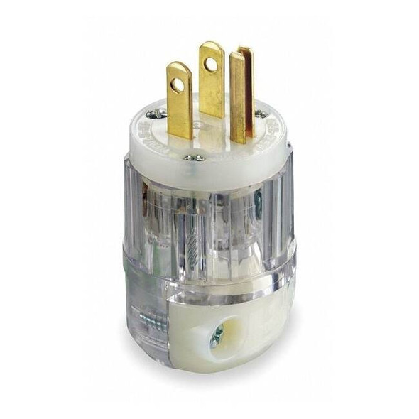 Straight Blade Plug, 5-15P, 15 A, 125V AC, 2 Pole, Screw Terminals, Grounded