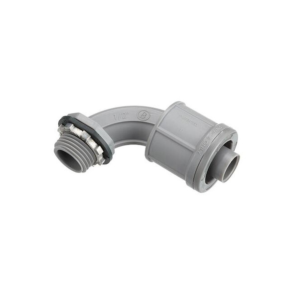 Conduit Fitting Connector, 1 in, Threaded, Nylon, Gray