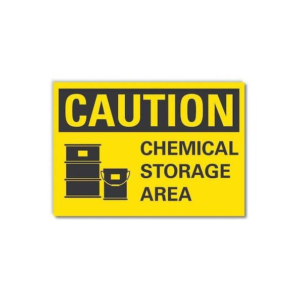 Caution Sign, 5 in H, 7 in W,Horizontal Rectangle, English, LCU3-0128-RD_7x5