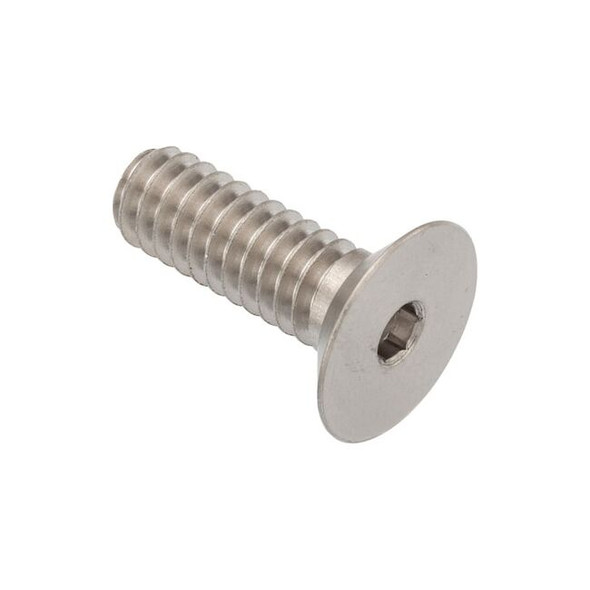 1/4"-20 Socket Head Cap Screw, Flat, Plain 18-8 Stainless Steel, 3/4 in Length