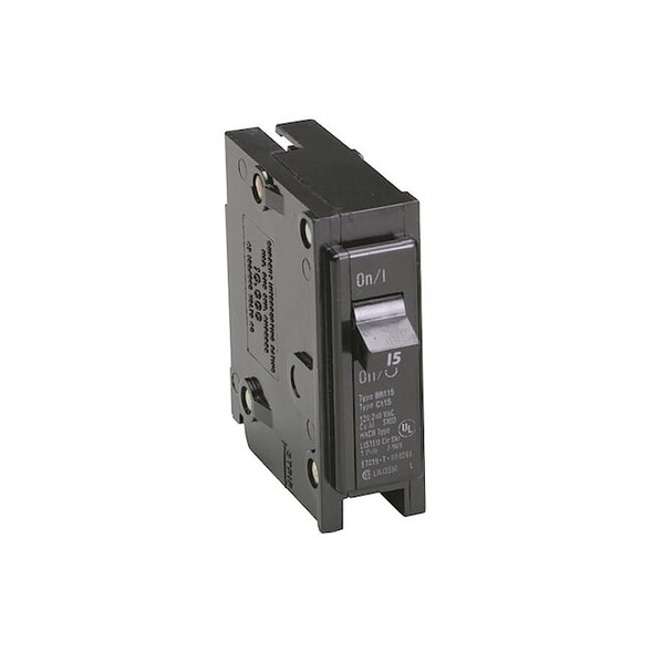 Eaton Circuit Breaker, BR Series, 15A, 1 Pole, 120/240V AC, 10kA BR115