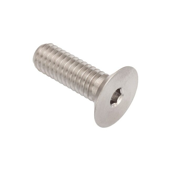 5/16"-18 Socket Head Cap Screw, Flat, Plain 18-8 Stainless Steel, 1 in Length