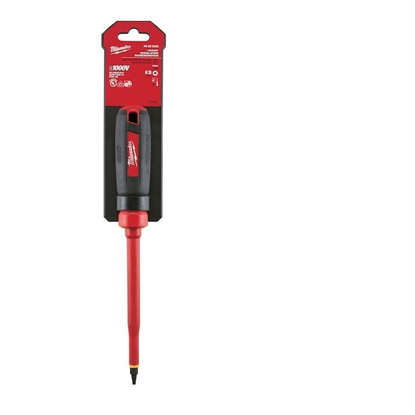 Milwaukee Tool 6 in. No 3 Square 1000 Volt Insulated Screwdriver 48-22-2253