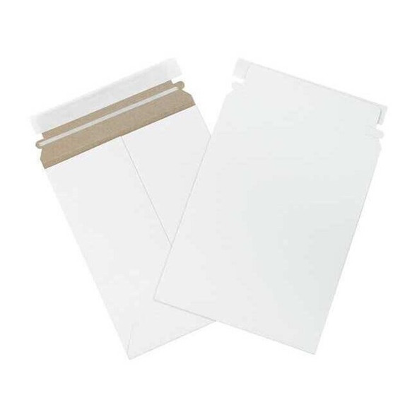 Partners Brand Self-Seal Flat Mailers, 7" x 9", White, PK100 RM10SS