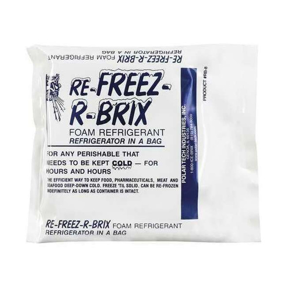 Re-Freez-R-Brix Cold Bricks, 4 1/2" x 4" x 3/4", White, PK42 RB8